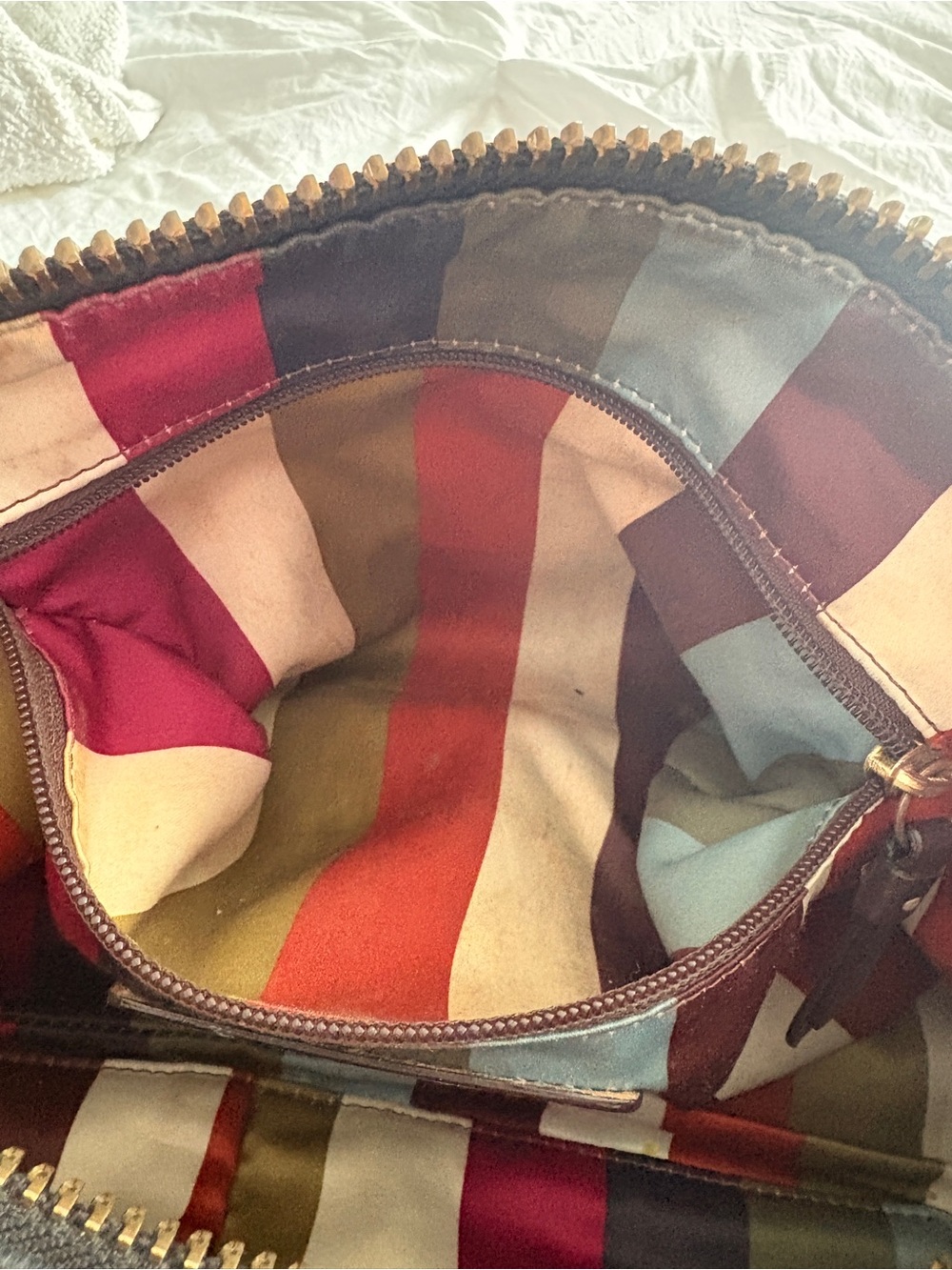 Coach Signature Soho Shoulder Bag | Brown Monogram Canvas & Leather Purse - Picture 5 of 7